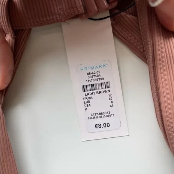 Primark 8 NWT Beige Cheeky Triangle Bikini Top - Picture 4 of 5